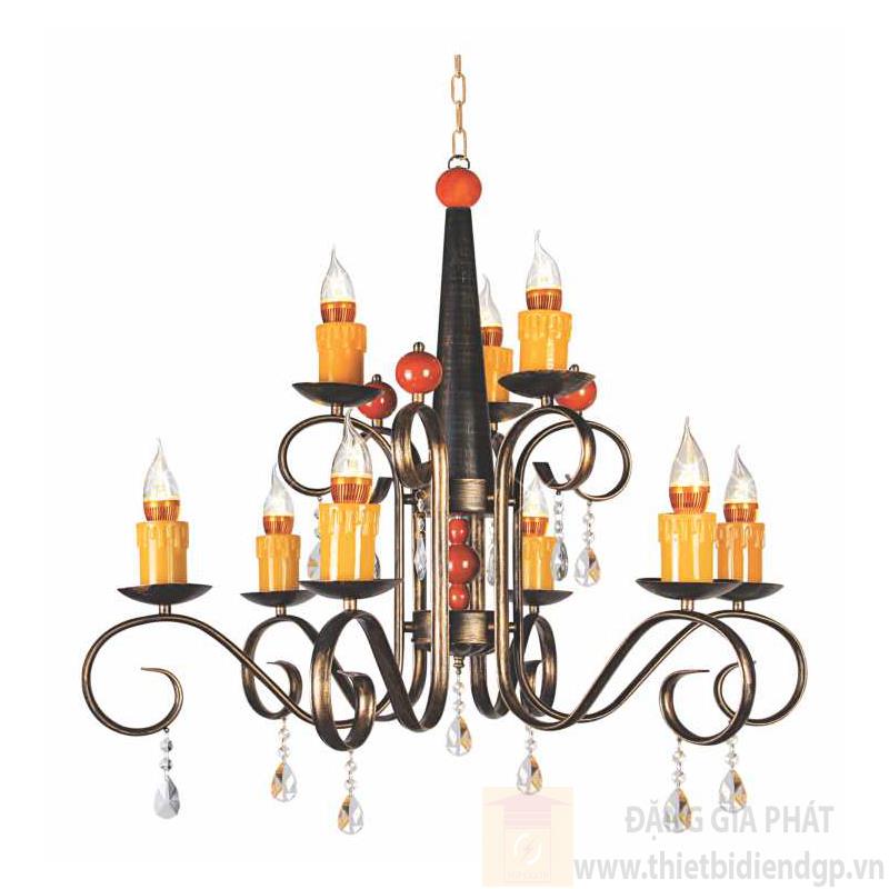Đèn chùm cổ điển Ø800*H700+300, E14*9 lamp